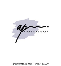 AP initial signature logo. handwriting logo template vector,