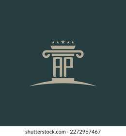 AP initials law of justice logo vector design template