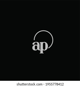 AP initials logo monogram with circles