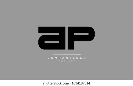 AP initials monogram letter alphabet logo design	