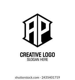 AP Initials Monogram Text Elegant Design. Modern Style Creative in Vector