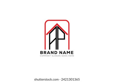 AP letter creative real estate vector logo design . AP creative initials letter logo concept.