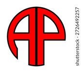AP letter icon vector logo