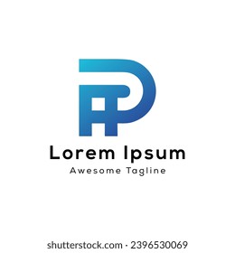 AP letter initial creative logo design