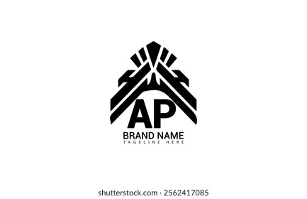 AP letter logo creative design. AP unique design. AP creative initials letter logo concept. AP letter logo design on black background