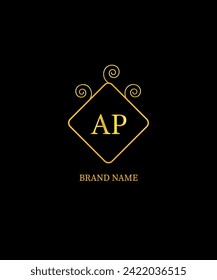 AP Letter Logo Design. Creative Initials Letter Concept. AP Icon Design