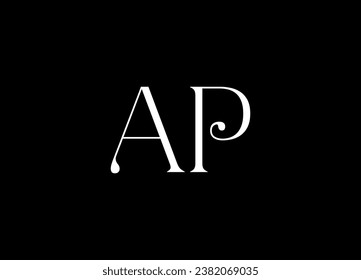 Diseño del logotipo de la letra AP y diseño del logotipo de monograma