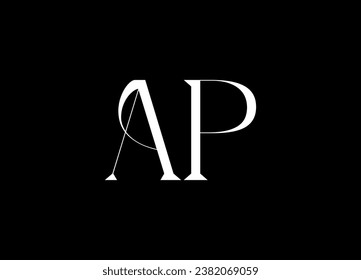 Design des AP-Buchstaben-Logos und des Monogram-Logos