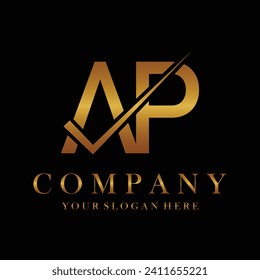 AP Letter Logo Design Template Vector. Creative initials letter AP logo concept.