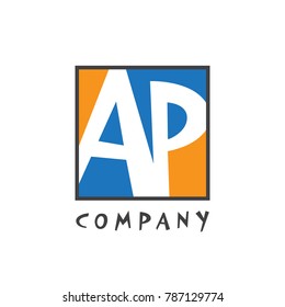 AP Letter logo design, vector illustration