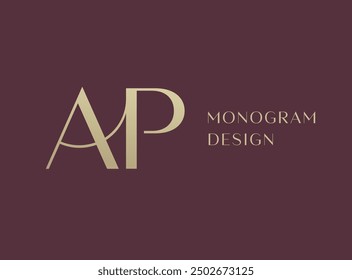 AP letter logo icon design. Classic style luxury initials monogram.