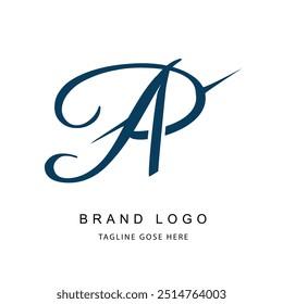 Symboldesign für AP-Buchstaben-Logo. Klassische Luxus Initialen Monogramm.