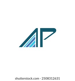 AP letter logo in signal shape icon vector. Logo huruf AP berbentuk sinyal.