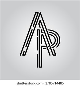 Ap letter logo with white background.Black letter logo.