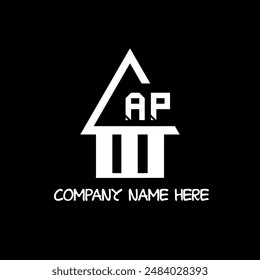 AP letter modern logo design on black color background
