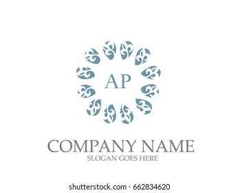 AP  Letter Monogram Elegant Logo Design