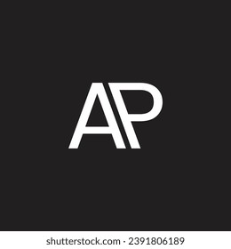 AP letter, monogram, logo vector, template, design, minimal, black white, color,