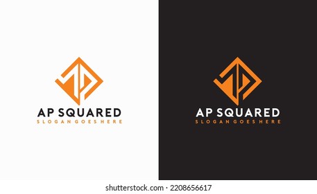 AP Letter Squared Logo Vector Image