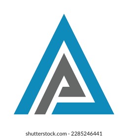 plantilla de diseño de logotipo de triángulo de letras de AP
