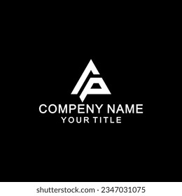 resumen del logotipo vectorial de letra ap