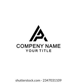 resumen del logotipo vectorial de letra ap