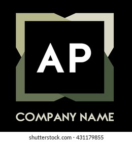 AP letters business logo creative  icon design 