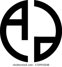 AP letters to create circle monogram. Monogram alphabet. Vector illustration.