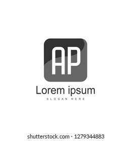 AP Letters Logo Design. Simple and Creative Black Letter Concept Illustration.
