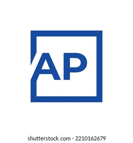 AP logo design. Letter AP logo design