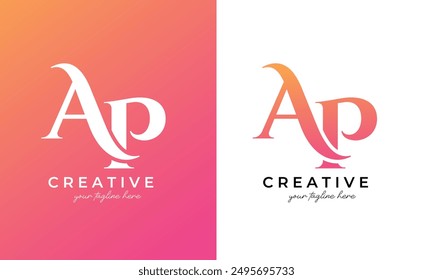 ap logo, ap logo design or ap letter logo for business and company