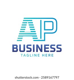 AP Logo Design. Sleek Modern Letter AP Logo for Business