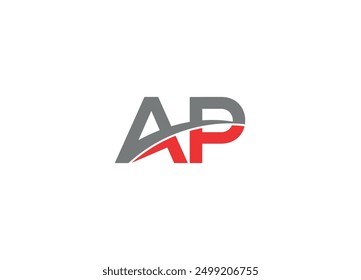 AP logo design vector icon template with white background