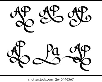 AP Logo – Elegant Calligraphy Monogram with Interlocked A and P Letters