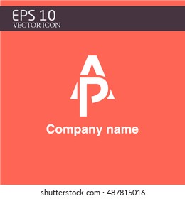 AP logo. geometry. abstraction AP. abbreviation.icon vector. abstract people