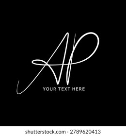 AP Logo, AP Initials, AP Handwritten Monogram Initials, AP Letters, Elegant Monogram Vector, Signature Logo Design