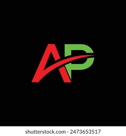 AP Logo. Letter Design Vector