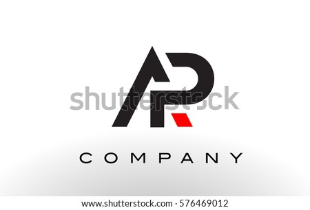 AP Logo.  Letter Design Vector with Red and Black Colors. Imagine de stoc © 