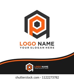 AP logo letter initial, Abstract polygonal Background Logo,
