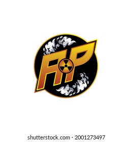 AP Logo Monogram Gaming with Gas Shape designs template vector icon modern