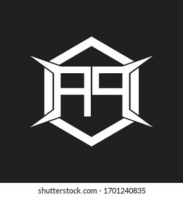 Monograma del logotipo AP con modelo hexagonal y cuatro trapos