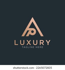 AP logo or PA Logo. luxury Logotype design for company.