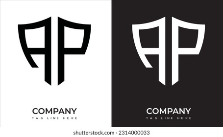 AP logo. AP shield logo design. AP logo for technology, business and real estate brand