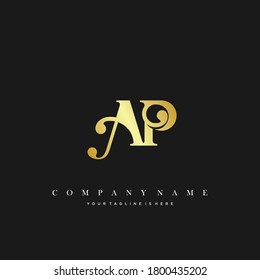 AP Minimal Luxury Initial Logo vector.
