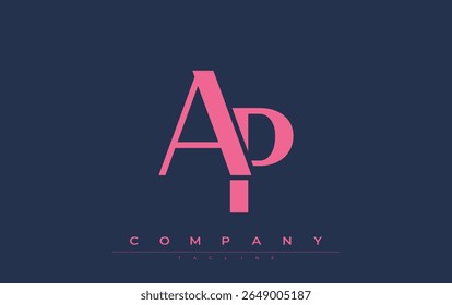 AP Modern Initials Logo Design. Branding logo with stylized initials showcasing bold design and modern aesthetic. Ideal for professional business branding or creative projects focusing on minimalistic