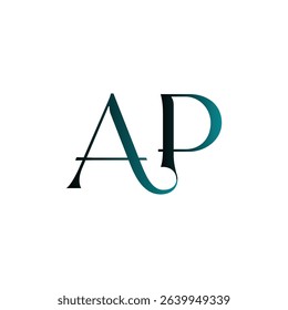 AP modern, minimalist wordmark logo design focusing on clean typography and timeless style, featuring sleek initials that convey professionalism, sophistication, and lasting brand identity.