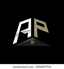 Diseño de logotipo de monograma AP, logotipo de realeza