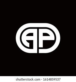 AP monogram logo with an oval style on a black background	