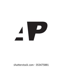 AP negative space letter logo
