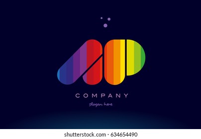 ap a p alphabet letter colorful creative colors text dots creative company logo vector icon design template