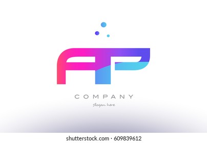 ap a p  creative pink purple blue modern dots creative alphabet gradient company letter logo design vector icon template